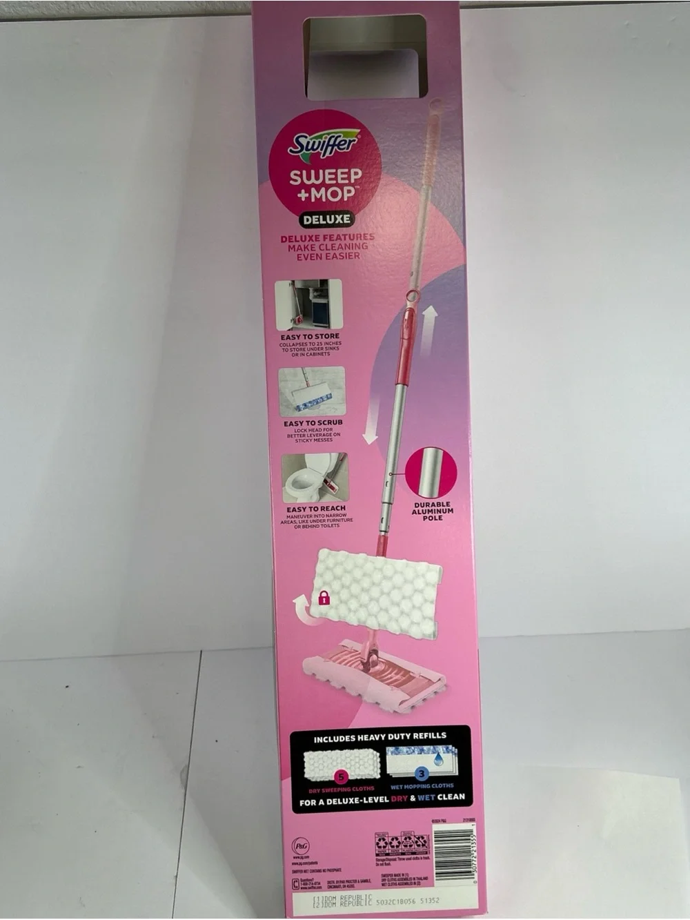 Swiffer deluxe pink mop limited edition sweep& mop
